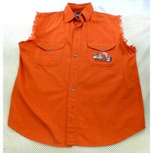 Vintage Twin Motorcycle Apparel Orange Bike Week Cutoff Shirt Myrtle Beach 2007